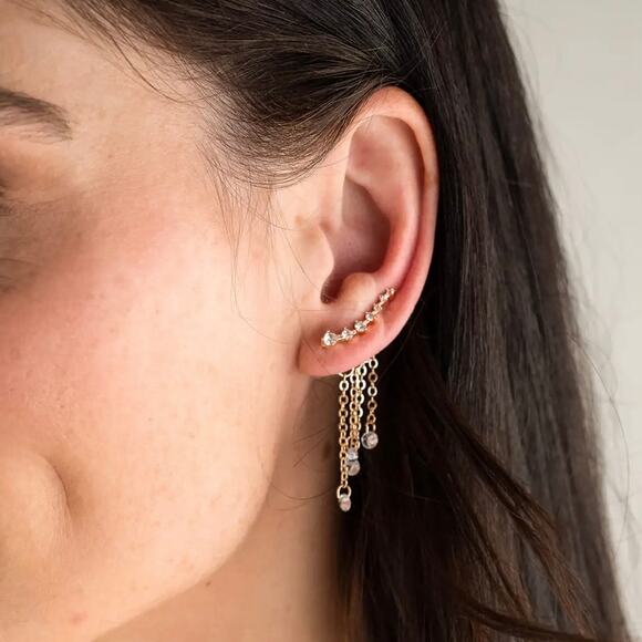 New Plunder "Iretta & Chandelier" Ear Crawler and Charm Earrings - Picture 8 of 8